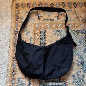 Baggu Large Crescent Black Nylon Shoulder Bag